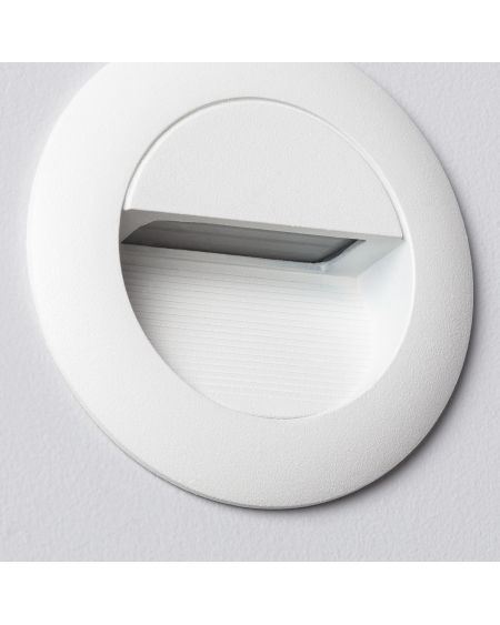 Balise Murale LED Extérieur 3W Aluminium Ronde Wabi Blanche