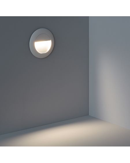 Balise Murale LED Extérieur 3W Aluminium Ronde Wabi Blanche