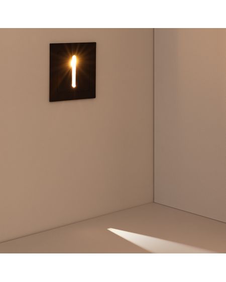 Balise LED Extérieure 3W Encastrable au Mur Linéaire Wabi Noire