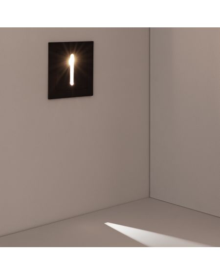Balise LED Extérieure 3W Encastrable au Mur Linéaire Wabi Noire