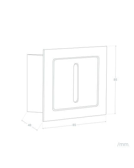 Balise LED Extérieure 3W Encastrable au Mur Linéaire Wabi Blanche