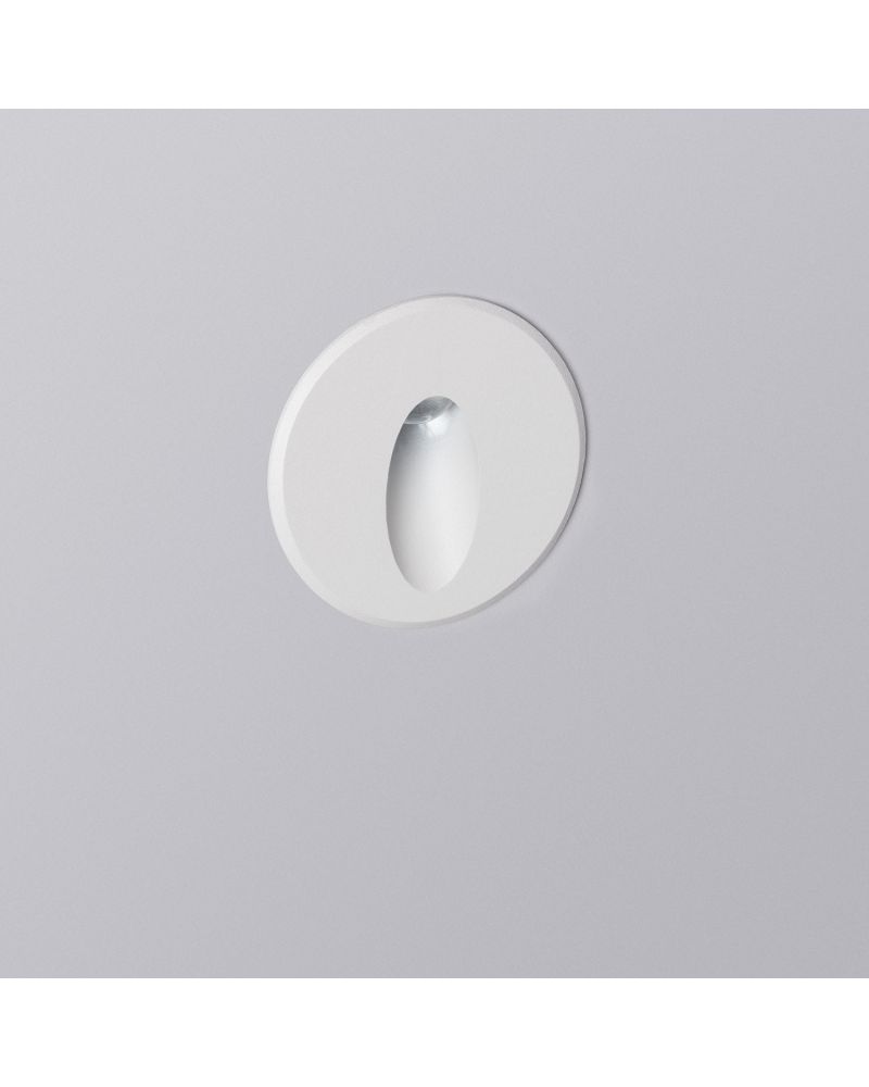 Balise LED Extérieure 3W Encastrable au Mur Ronde Bombée Wabi Blanche