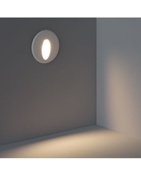 Balise LED Extérieure 3W Encastrable au Mur Ronde Bombée Wabi Blanche