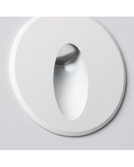 Balise LED Extérieure 3W Encastrable au Mur Ronde Bombée Wabi Blanche