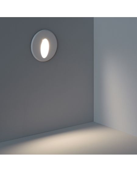 Balise LED Extérieure 3W Encastrable au Mur Ronde Bombée Wabi Blanche