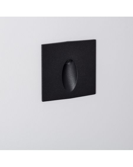 Balise LED Extérieure 3W Encastrable au Mur Carée Bombée Wabi Noire