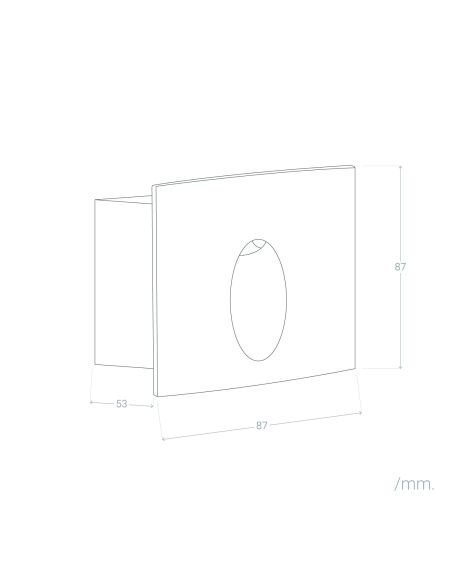 Balise LED Extérieure 3W Encastrable au Mur Carée Bombée Wabi Noire
