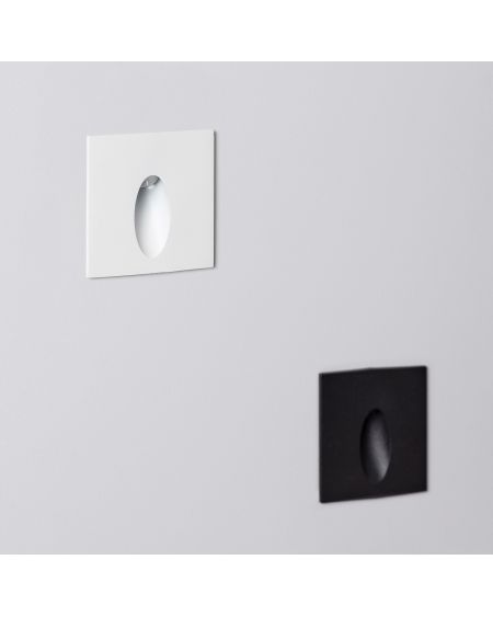 Balise LED Extérieure 3W Encastrable au Mur Carée Bombée Wabi Noire