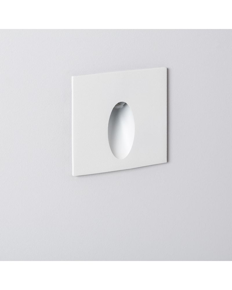 Balise LED Extérieure 3W Encastrable au Mur Carée Bombée Wabi Blanche