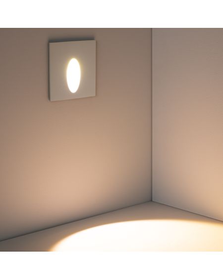 Balise LED Extérieure 3W Encastrable au Mur Carée Bombée Wabi Blanche