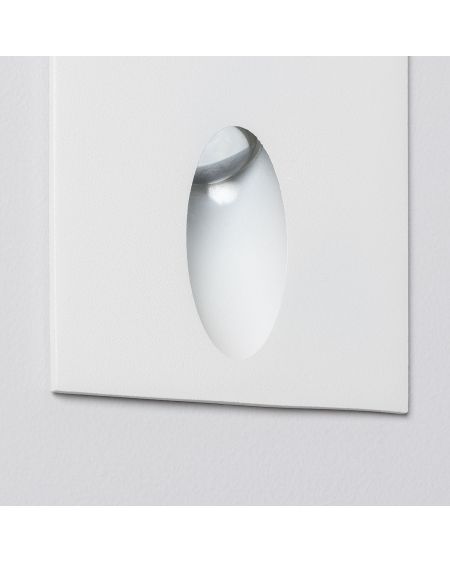 Balise LED Extérieure 3W Encastrable au Mur Carée Bombée Wabi Blanche
