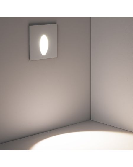 Balise LED Extérieure 3W Encastrable au Mur Carée Bombée Wabi Blanche