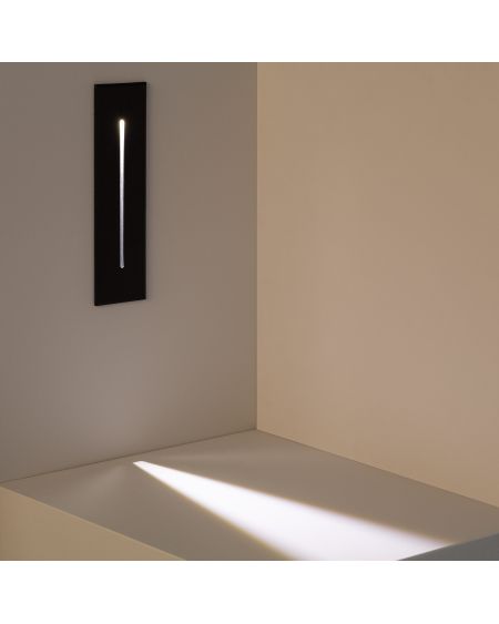 Balise LED Extérieure 3W Encastrable au Mur Rectangulaire Linéaire Wabi Noire