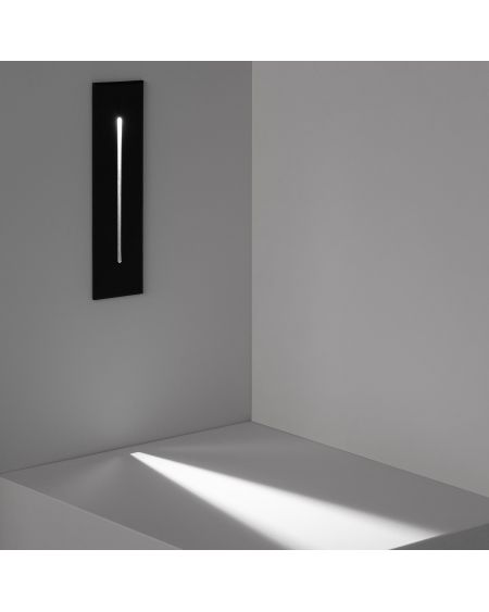 Balise LED Extérieure 3W Encastrable au Mur Rectangulaire Linéaire Wabi Noire