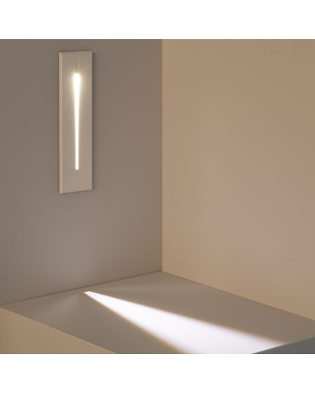 Balise LED Extérieure 3W Encastrable au Mur Rectangulaire Linéaire Wabi Blanche