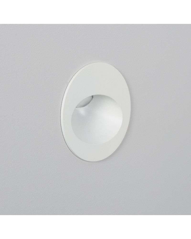 Balise Extérieure Murale LED Encastrable 3W Ronde Coney Blanche