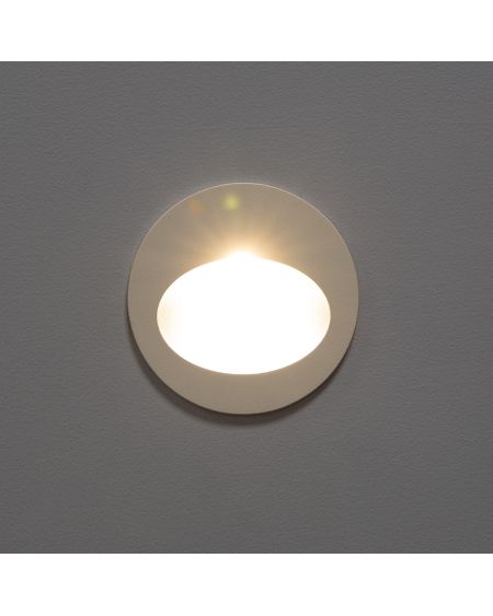 Balise Extérieure Murale LED Encastrable 3W Ronde Coney Blanche