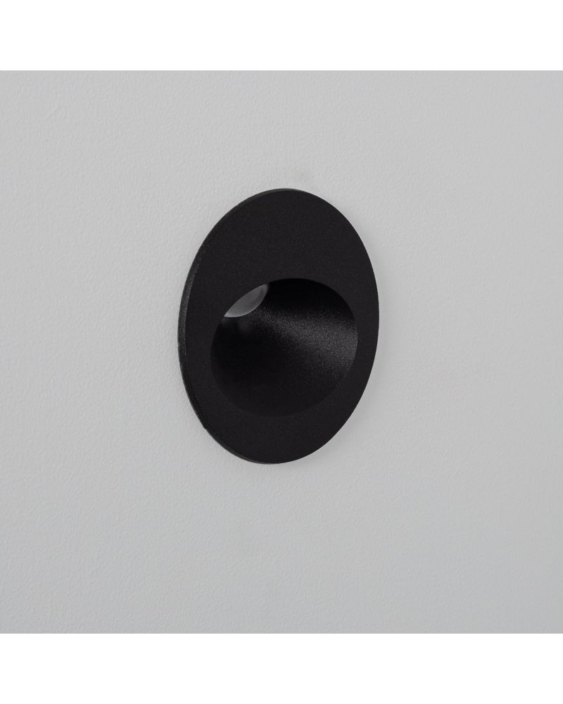 Balise Extérieure Murale LED Encastrable 2W Ronde Coney Noire