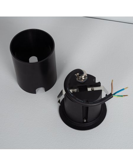 Balise Extérieure Murale LED Encastrable 2W Ronde Coney Noire