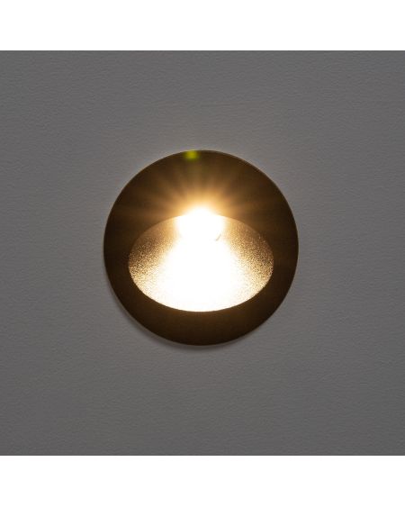 Balise Extérieure Murale LED Encastrable 2W Ronde Coney Noire