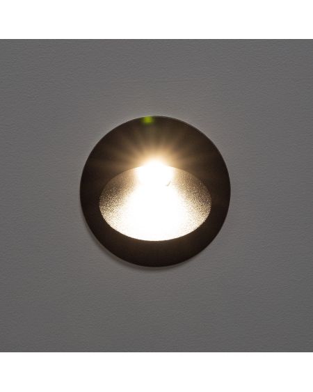 Balise Extérieure Murale LED Encastrable 2W Ronde Coney Noire