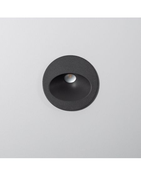 Balise Extérieure Murale LED Encastrable 2W Ronde Coney Grise