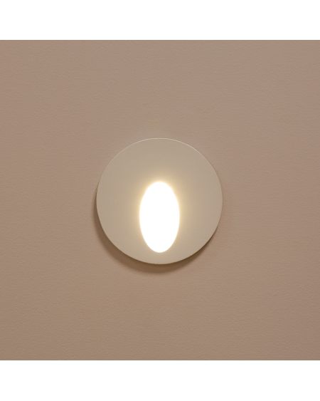 Balise Extérieure Murale LED Encastrable 3W Ronde Boiler Blanche