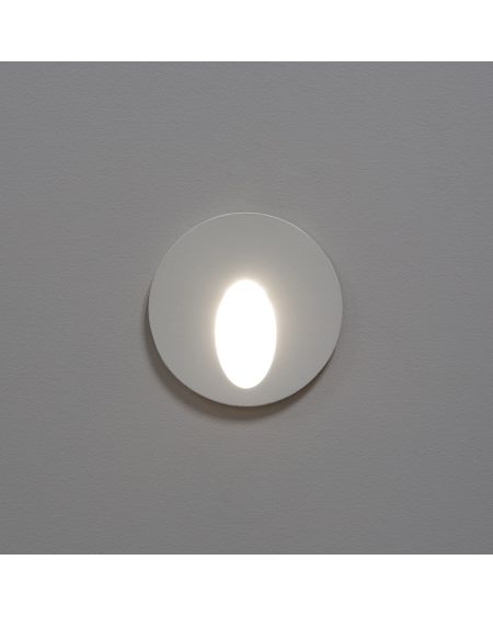 Balise Extérieure Murale LED Encastrable 3W Ronde Boiler Blanche