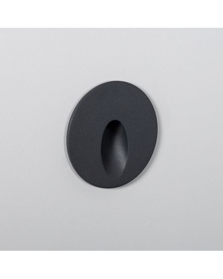 Balise Extérieure Murale LED Encastrable 3W Ronde Boiler Grise