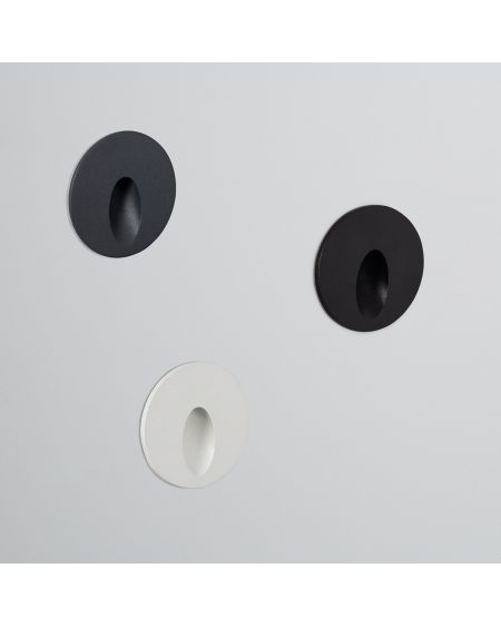 Balise Extérieure Murale LED Encastrable 3W Ronde Boiler Noire