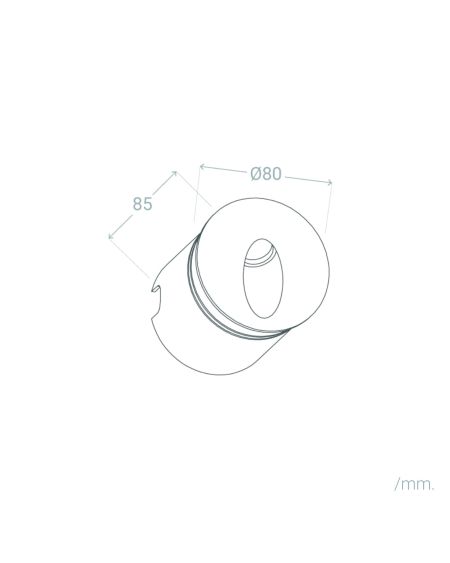Balise Extérieure Murale LED Encastrable 3W Ronde Boiler Grise