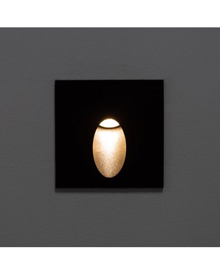 Balise Extérieure Murale LED Encastrable 2W Carrée Ellis Noire