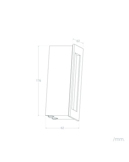 Balise LED Extérieure 6W Encastrable au Mur Rectangulaire Groult Blanche