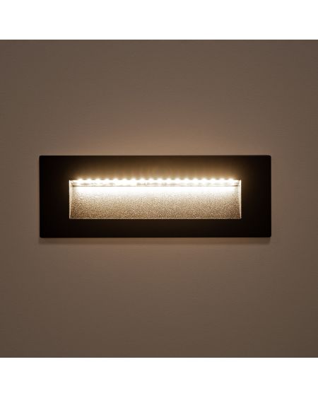 Balise LED Extérieure 6W Encastrable au Mur Rectangulaire Groult Noire