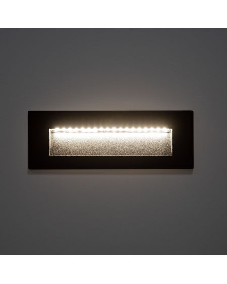 Balise LED Extérieure 6W Encastrable au Mur Rectangulaire Groult Noire