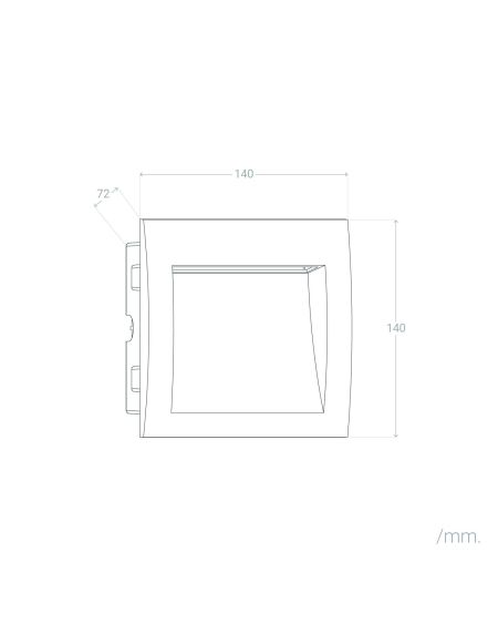 Balise LED Extérieure 4W Encastrable au Mur Carrée Natt Noire