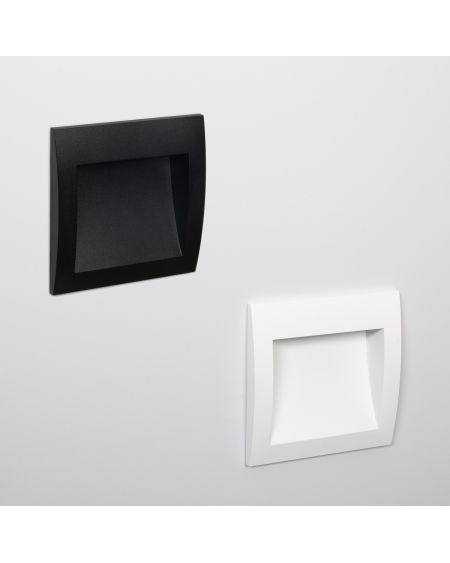 Balise LED Extérieure 4W Encastrable au Mur Carrée Natt Noire