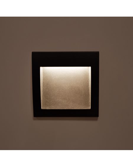 Balise LED Extérieure 4W Encastrable au Mur Carrée Natt Noire