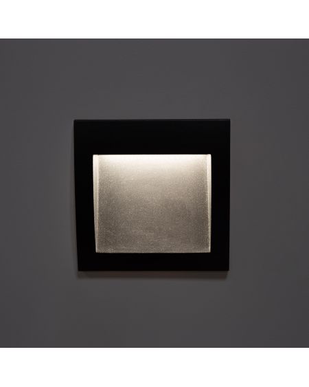 Balise LED Extérieure 4W Encastrable au Mur Carrée Natt Noire