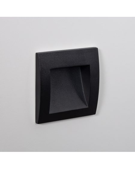 Balise LED Extérieure 4W Encastrable au Mur Carrée Leif Noire