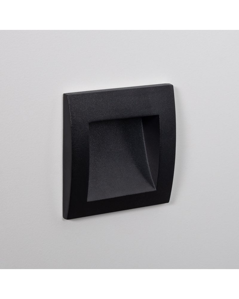 Balise LED Extérieure 4W Encastrable au Mur Carrée Leif Noire
