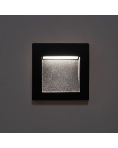 Balise LED Extérieure 4W Encastrable au Mur Carrée Leif Noire