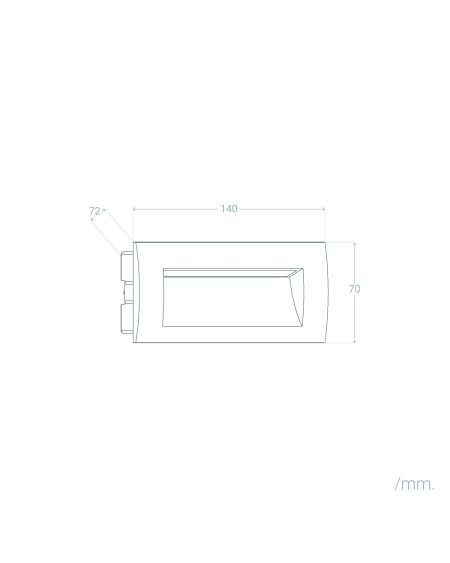 Balise LED Extérieure 4W Encastrable au Mur Rectangulaire Elin Blanche