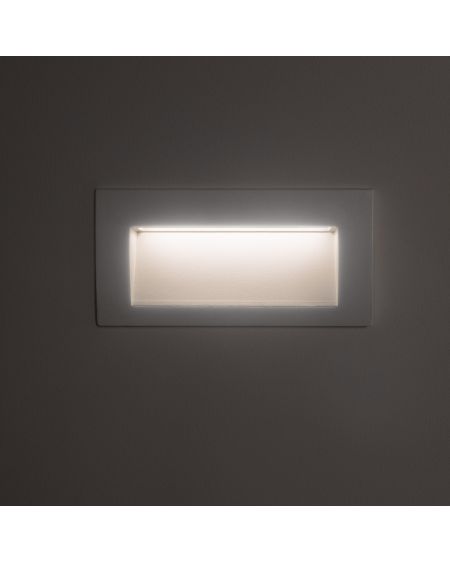 Balise LED Extérieure 4W Encastrable au Mur Rectangulaire Elin Blanche
