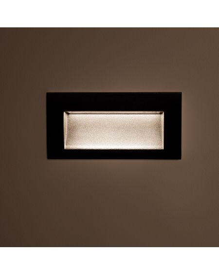Balise LED Extérieure 4W Encastrable au Mur Rectangulaire Elin Noire