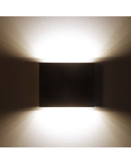 Applique Murale LED Extérieure Kaysa 6W Éclairage Double Face Carrée Noire