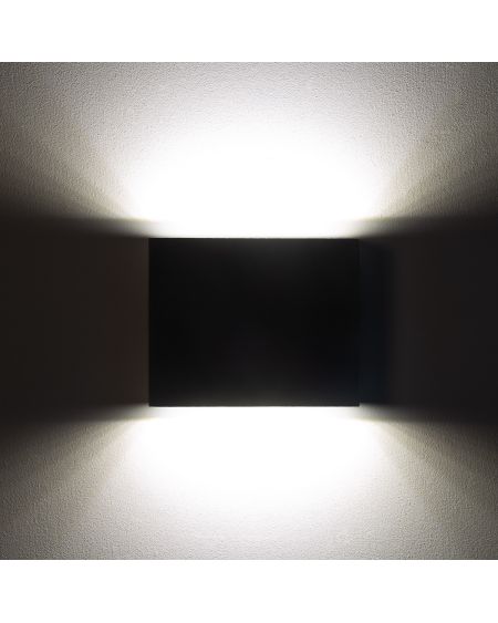 Applique Murale LED Extérieure Kaysa 6W Éclairage Double Face Carrée Noire