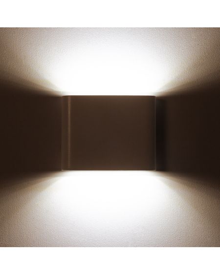 Applique Murale LED Extérieure Zeus 6W Éclairage Double Face Carrée Blanche