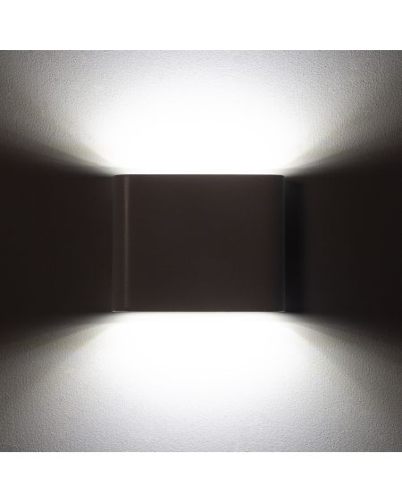 Applique Murale LED Extérieure Zeus 6W Éclairage Double Face Carrée Blanche