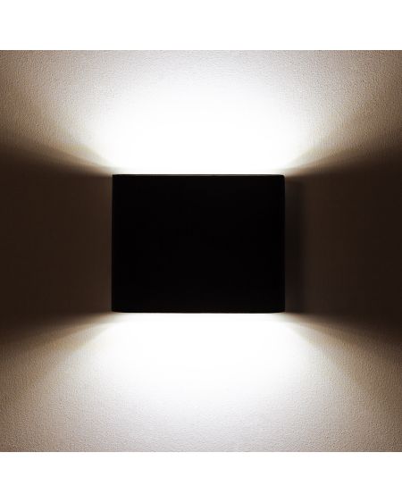 Applique Murale LED Extérieure Zeus 6W Éclairage Double Face Carrée Noire